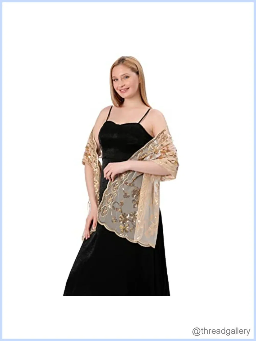 1920s Sequin Fringe Shawl Wrap Scarf Evening Party Cape